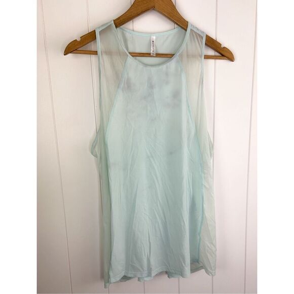 Athleta Ultimate Hybrid Tank Top Raceback Breathable Mesh Oasis Blue‎ XL - Picture 1 of 9